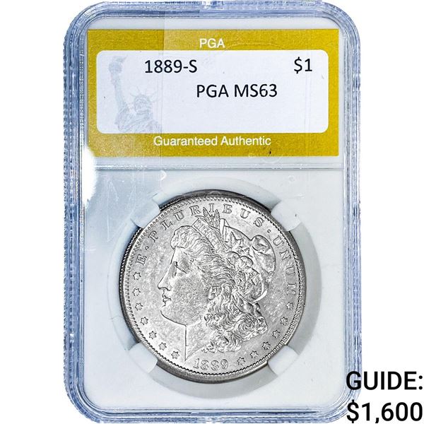 1889-S Morgan Silver Dollar PGA MS63