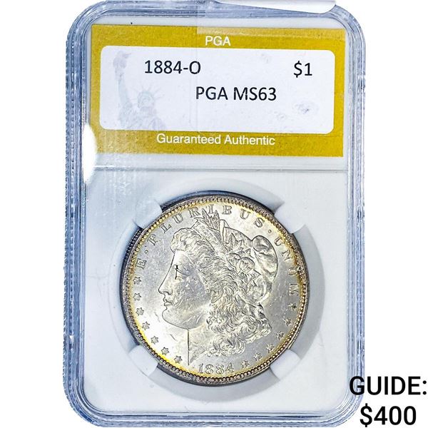 1884-O Morgan Silver Dollar PGA MS63