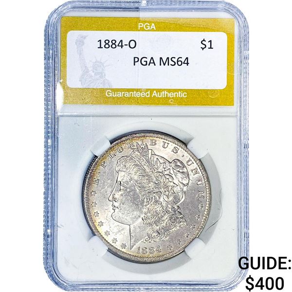 1884-O Morgan Silver Dollar PGA MS64