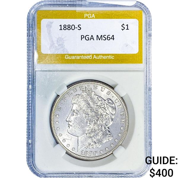 1880-S Morgan Silver Dollar PGA MS64