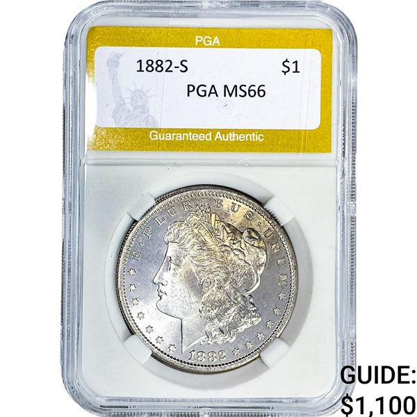 1882-S Morgan Silver Dollar PGA MS66