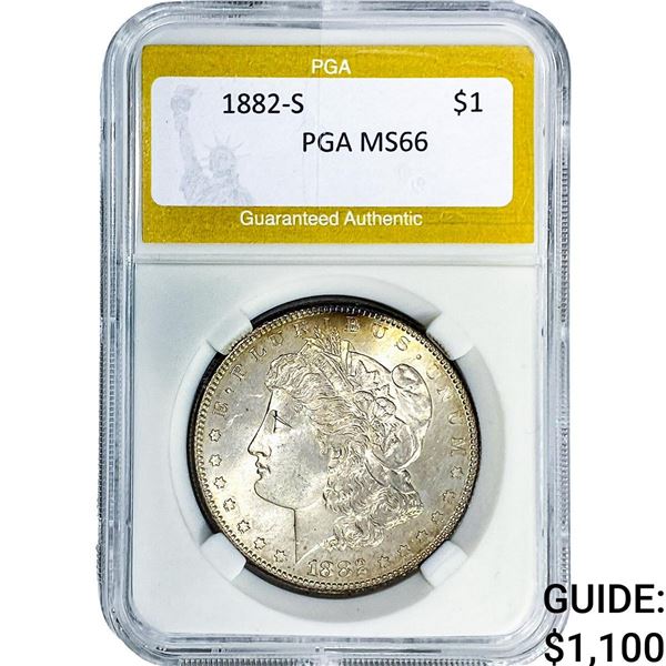 1882-S Morgan Silver Dollar PGA MS66