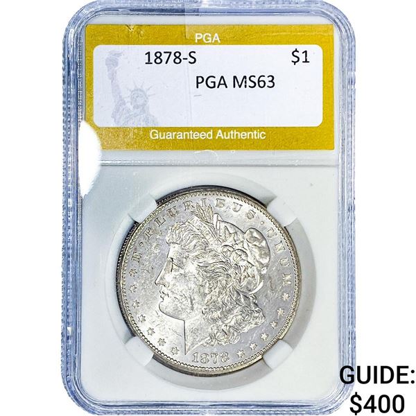 1878-S Morgan Silver Dollar PGA MS63