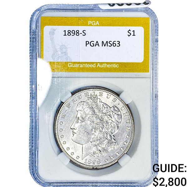 1898-S Morgan Silver Dollar PGA MS63