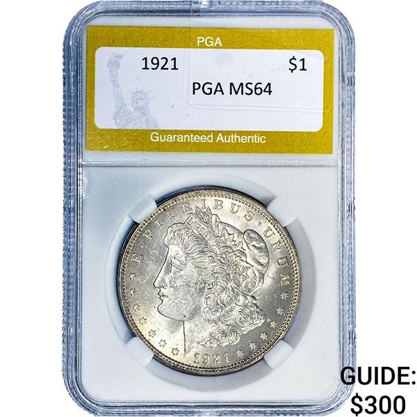 1921 Morgan Silver Dollar PGA MS64