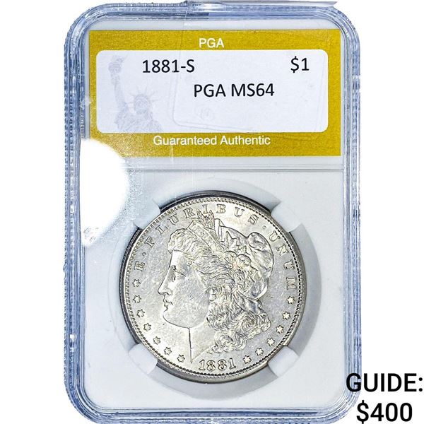 1881-S Morgan Silver Dollar PGA MS64