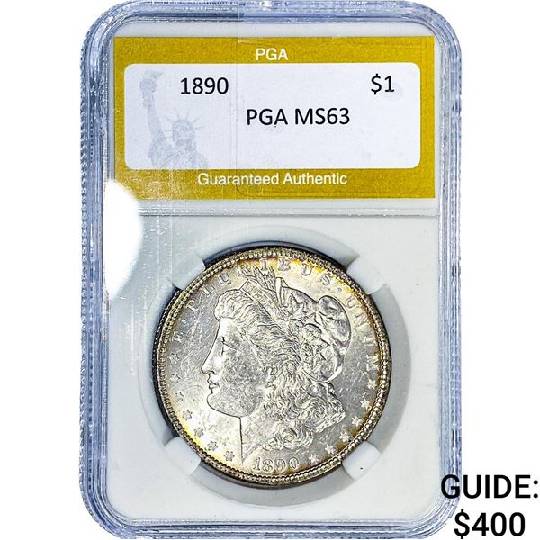 1890 Morgan Silver Dollar PGA MS63