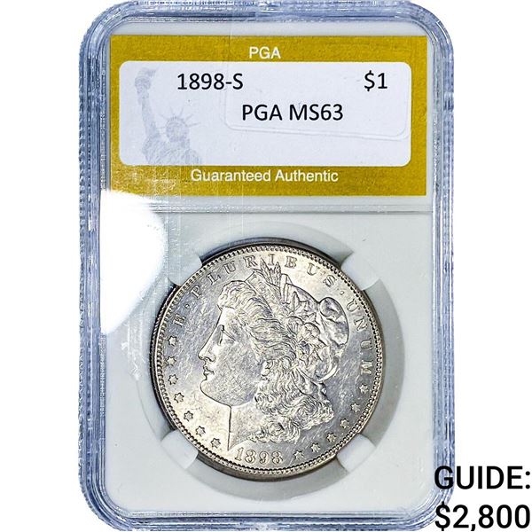 1898-S Morgan Silver Dollar PGA MS63