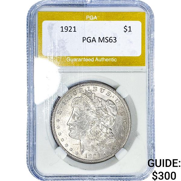 1921 Morgan Silver Dollar PGA MS63