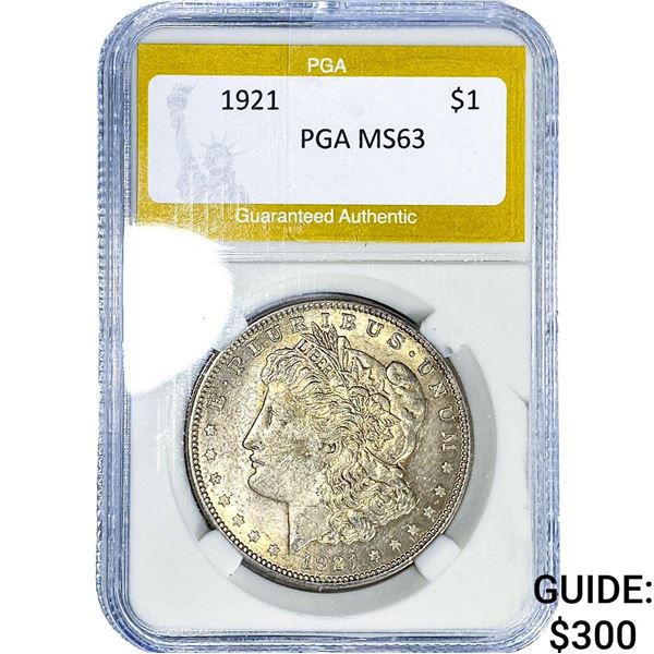 1921 Morgan Silver Dollar PGA MS63