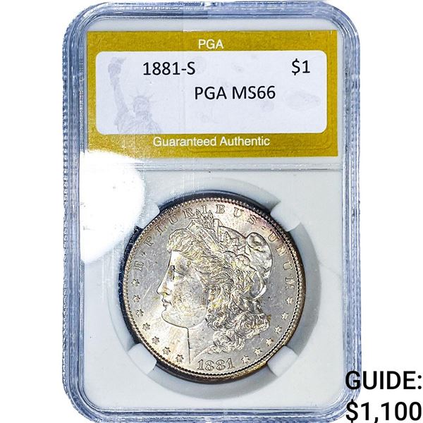 1881-S Morgan Silver Dollar PGA MS66