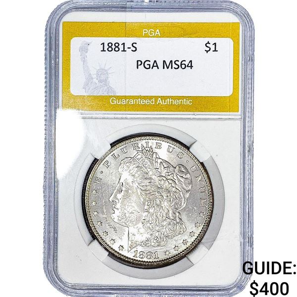 1881-S Morgan Silver Dollar PGA MS64
