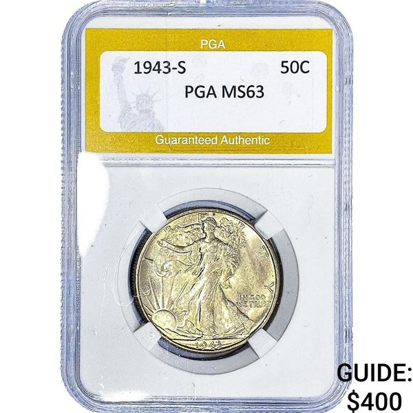 1943-S Walking Liberty Half Dollar PGA MS63