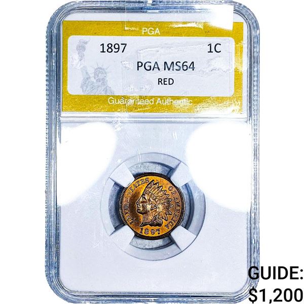 1897 Wheat Cent PGA MS64 Red