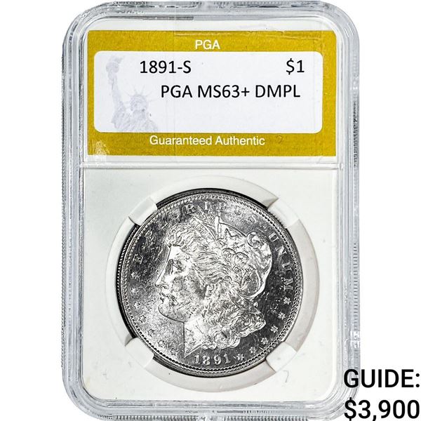 1891-S Morgan Silver Dollar PGA MS63+ DMPL