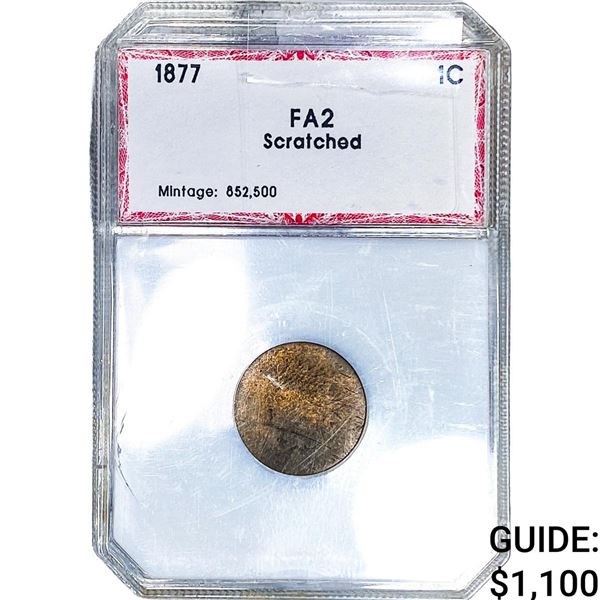 1877 Indian Head Cent PCI FA2 Scratched