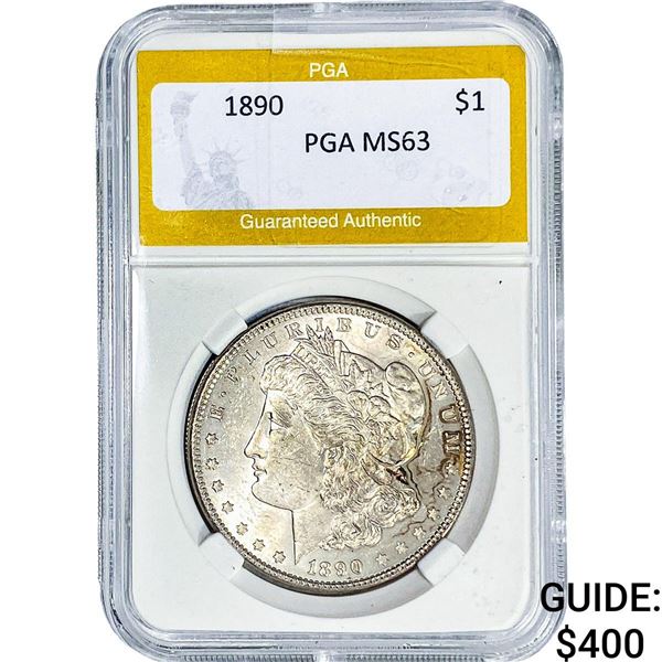 1890 Morgan Silver Dollar PGA MS63
