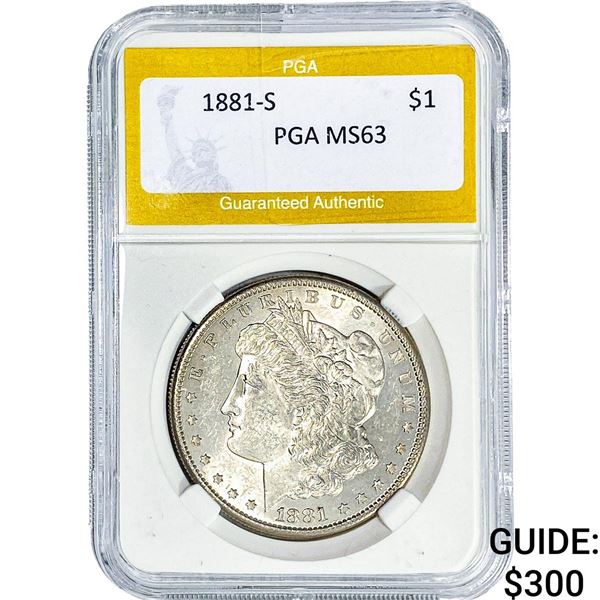 1881-S Morgan Silver Dollar PGA MS63