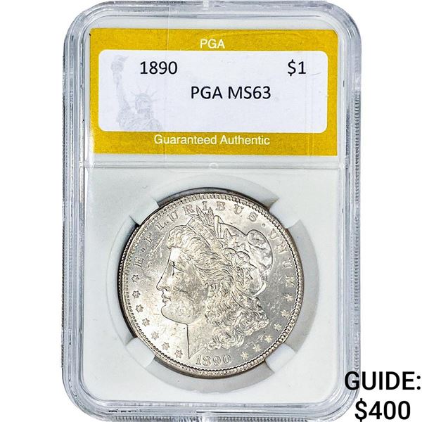 1890 Morgan Silver Dollar PGA MS63