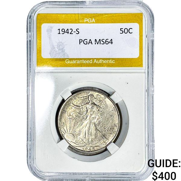 1942-S Walking Liberty Half Dollar PGA MS64