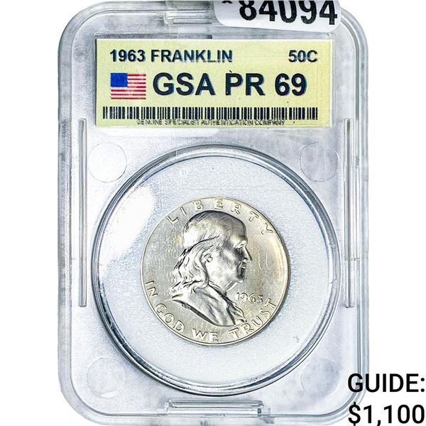 1963 Franklin Half Dollar GSA PR69