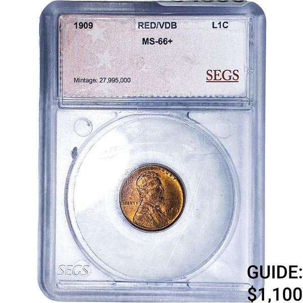 1909 Wheat Cent SEGS MS66+
