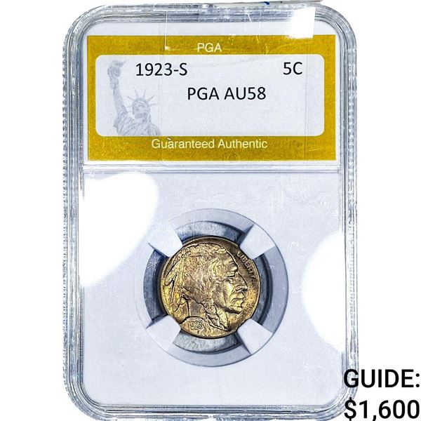 1923-S Buffalo Nickel PGA AU58