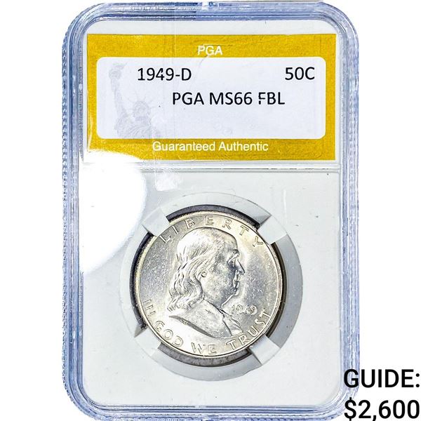 1949-D Franklin Half Dollar PGA MS66 FBL