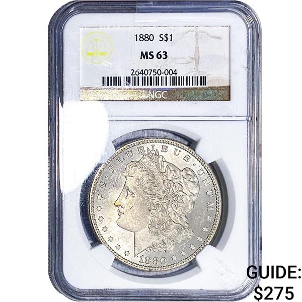 1880 Morgan Silver Dollar NGC MS63