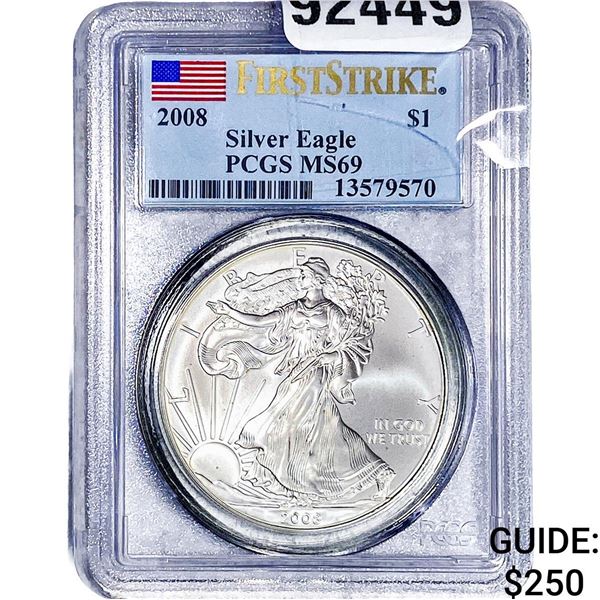2008 Silver Eagle PCGS MS69