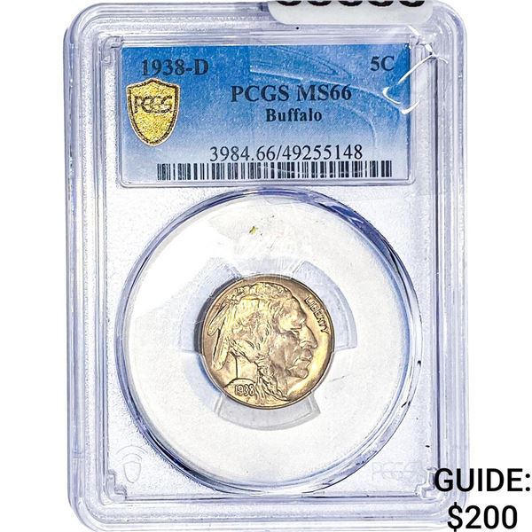 1938-D Buffalo Nickel PCGS MS66