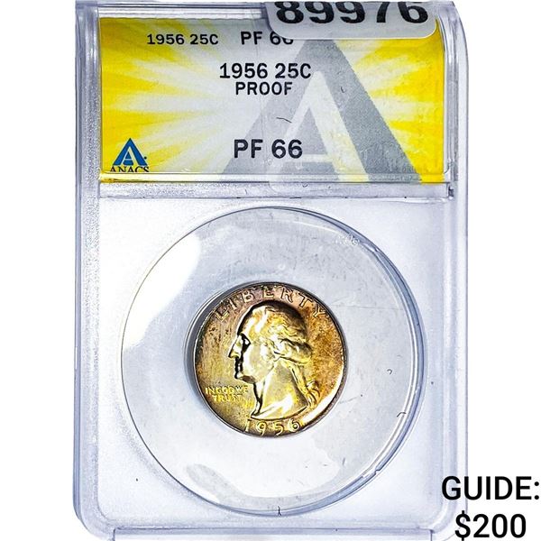 1956 Washington Silver Quarter ANACS PF66 PROOF