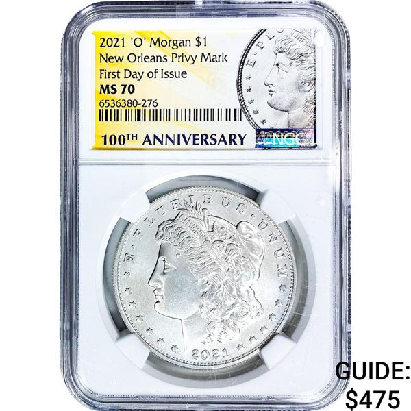 2021-O Morgan Silver Dollar NGC MS70
