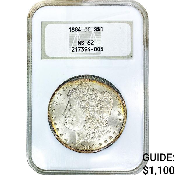 1884-CC Morgan Silver Dollar NGC MS62