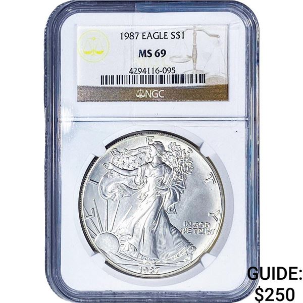 1987 Silver Eagle NGC MS69