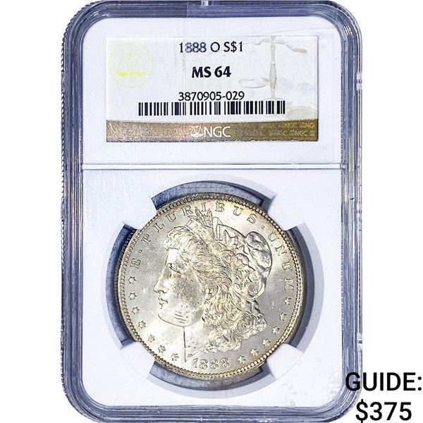 1888-O Morgan Silver Dollar NGC MS64