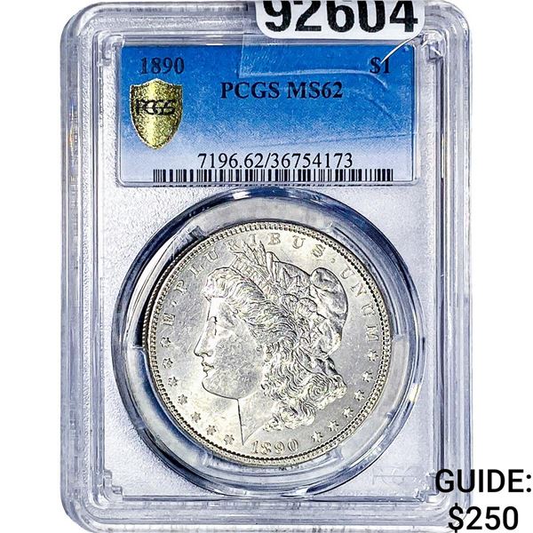1890 Morgan Silver Dollar PCGS MS62