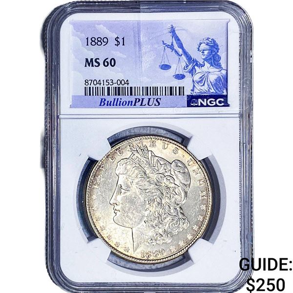 1889 Morgan Silver Dollar NGC MS60