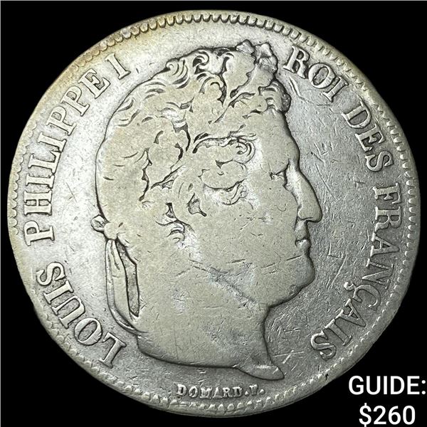 1833 France Silver 5 Francs