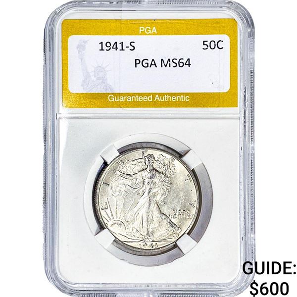 1941-S Walking Liberty Half Dollar PGA MS64
