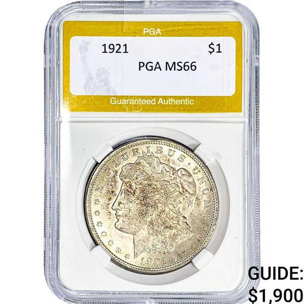1921 Morgan Silver Dollar PGA MS66