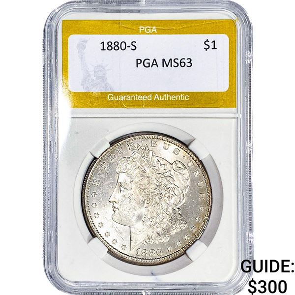 1880-S Morgan Silver Dollar PGA MS63