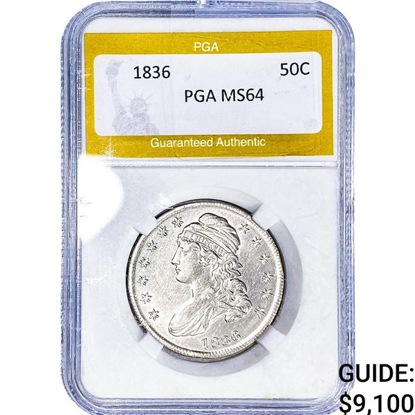 1836 Capped Bust Half Dollar PGA MS64
