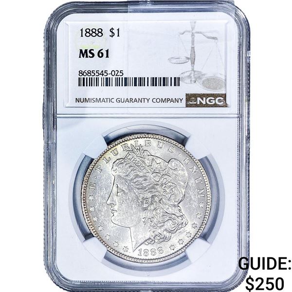 1888 Morgan Silver Dollar NGC MS61