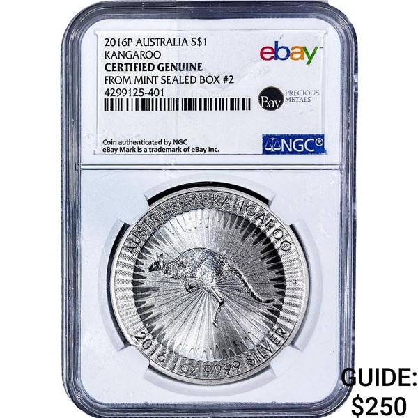 2016P Australia 1oz Silver Dollar-Kangaroo NGC