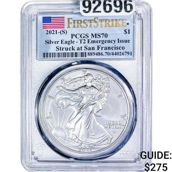 2021[S] Silver Eagle PCGS MS70 TY 2 Emerg. Issue