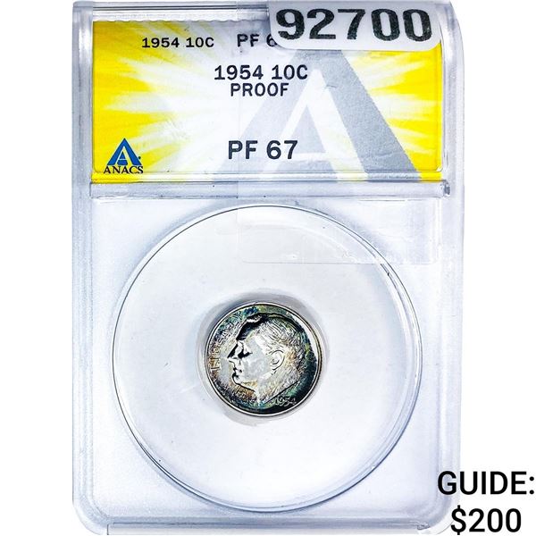 1954 Roosevelt Dime ANACS PF67