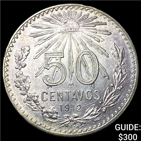1912 Mexico Silver 50 Centavos
