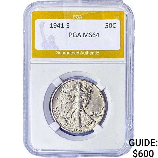 1941-S Walking Liberty Half Dollar PGA MS64