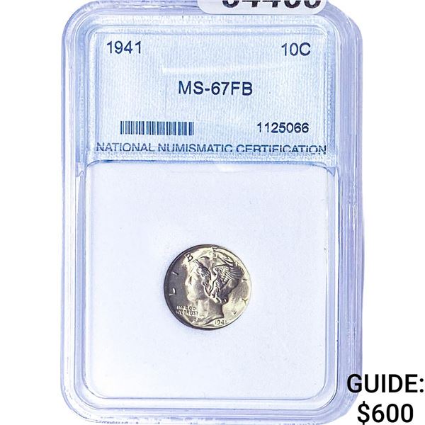 1941 Mercury Silver Dime PGA MS67 FB